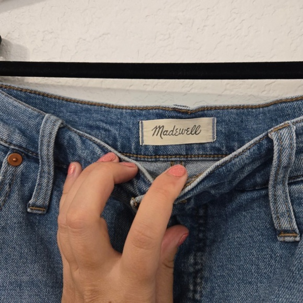 Madewell The Perfect Jean Womens 32 Tapered Distressed Mom High Rise Jeans - Picture 3 of 7